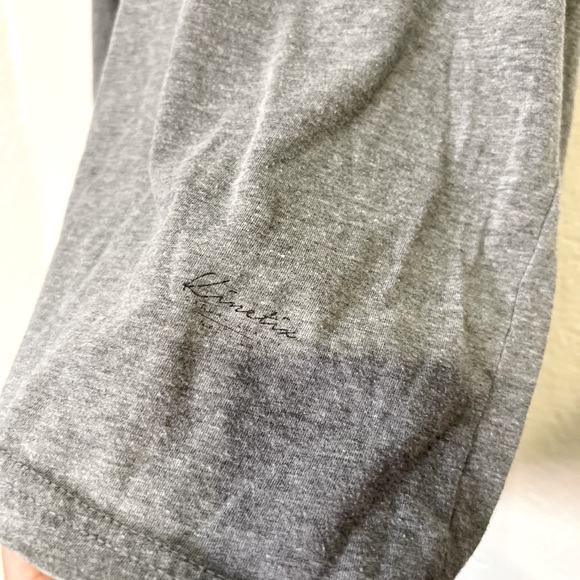 KINETIX Men’s Khaki Grey Burnout Short Sleeve Tee Casual Graphic Luxury T-Shirt - Picture 5 of 11